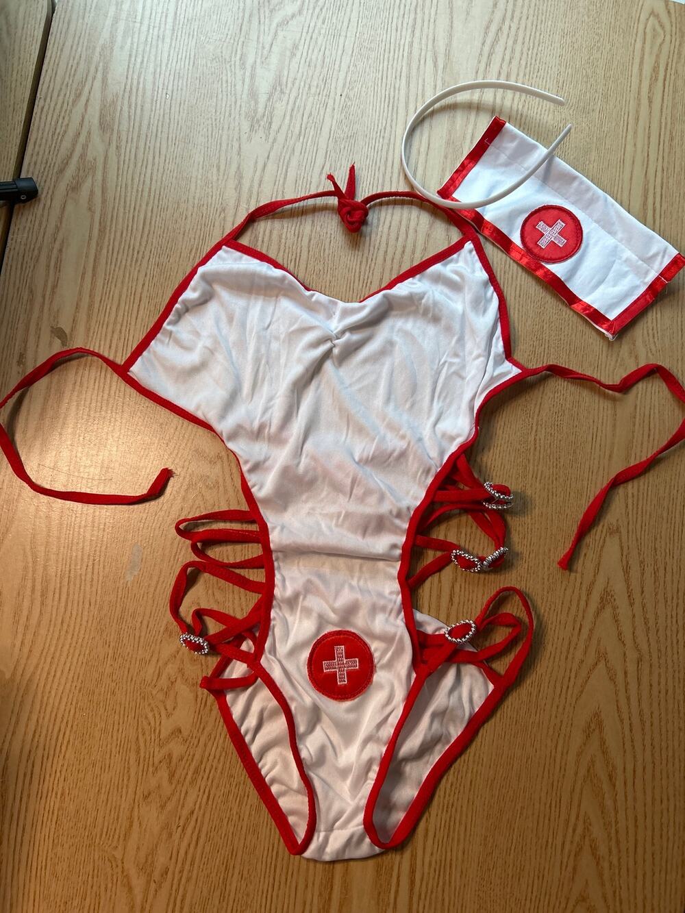 #10 New Women's 2Pc super Sexy Nurse Halloween 🎃Costume Lingerie Small/Medium